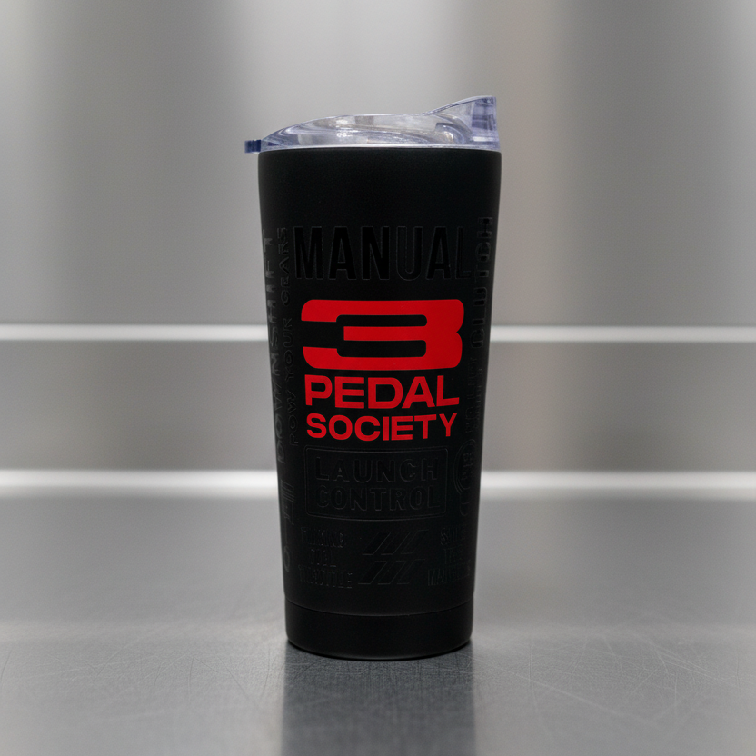 3 Pedal Society 20oz Tumbler - black
