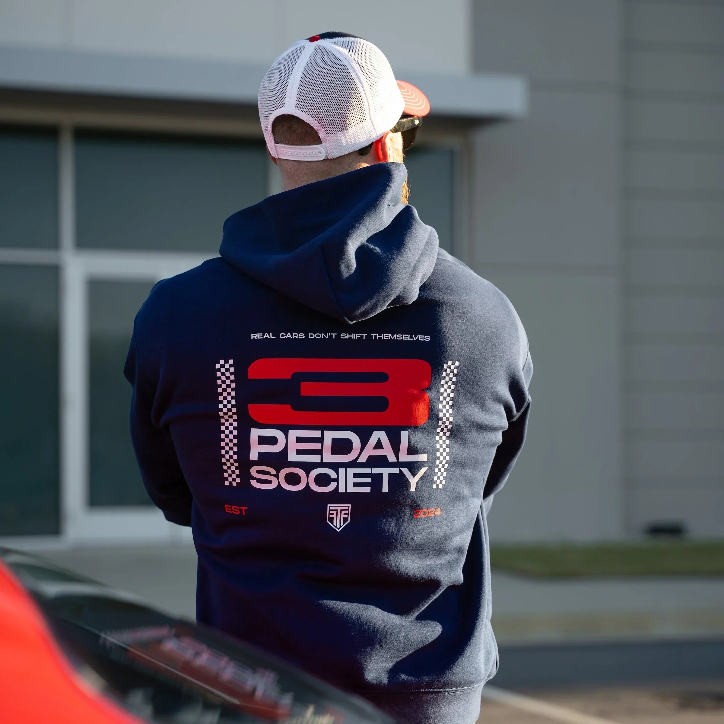 standing pedals hoodie 3 Pedal Society Premium Hoodie | Cobalt